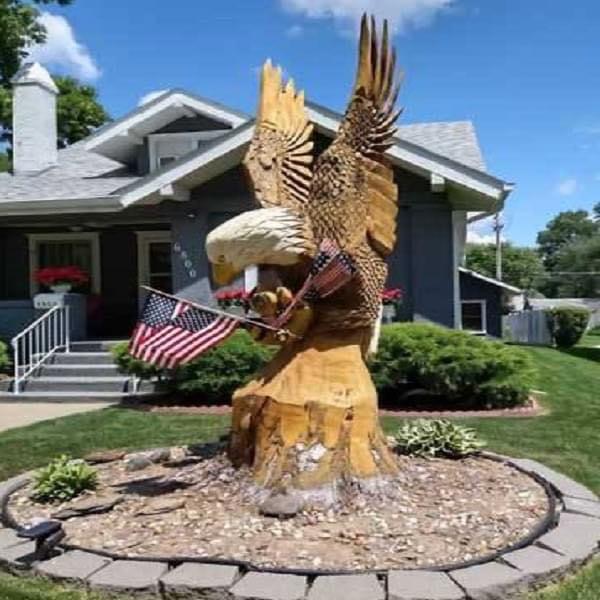 Eagle And Flags, Patriotic Sculpture